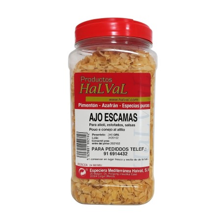 Ajo en Escamas Halval 340 g | Formato Hostelería Sin Alérgenos