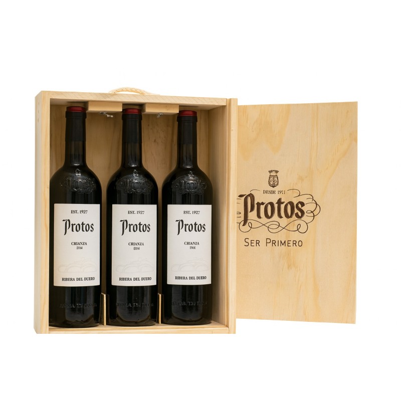 Estuche madera Protos Crianza 75cl (3 unidades)