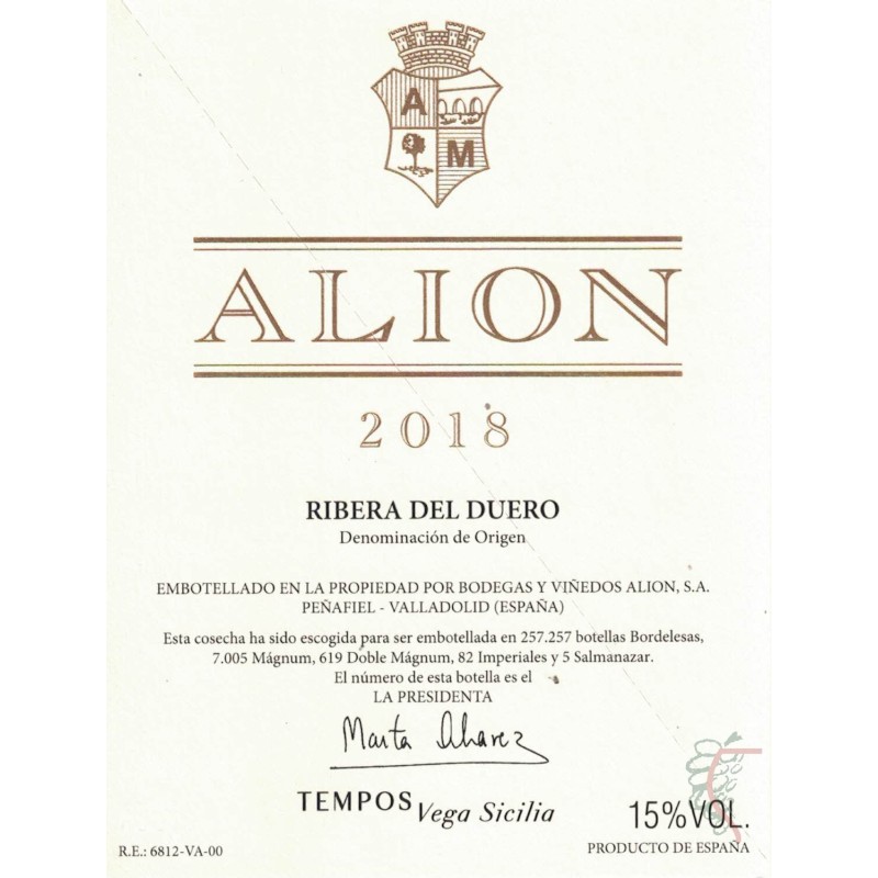Estuche Alion Tempos Vega-Sicilia 2018 (6 botellas de 75cl)