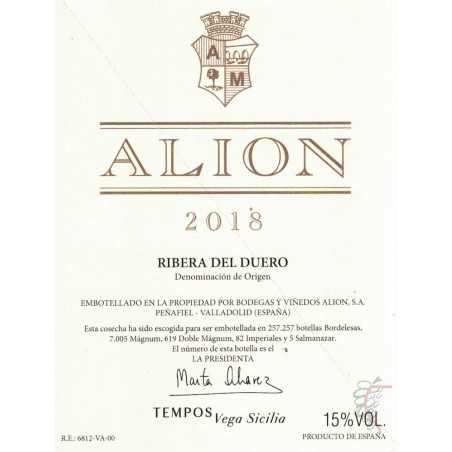 Estuche Alion Tempos Vega-Sicilia 2018 (6 botellas de 75cl)