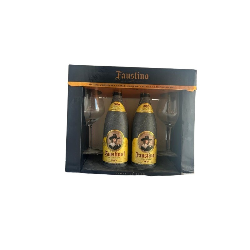 Estuche Faustino I Gran Reserva 2009 (2 botellas mas dos copas)