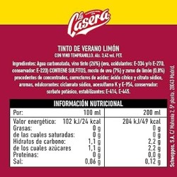 Tinto de Verano limón La Casera 1.5L