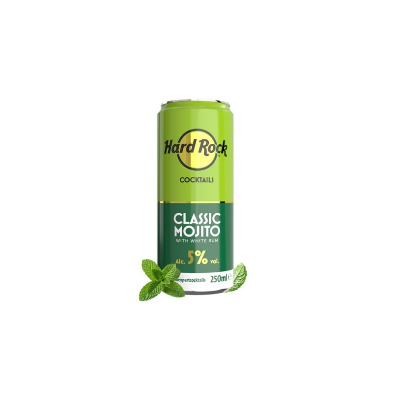 HARD ROCK COCTEL CLASSIC MOJITO WHITH WHITE RUM 250ML 5%VOL.