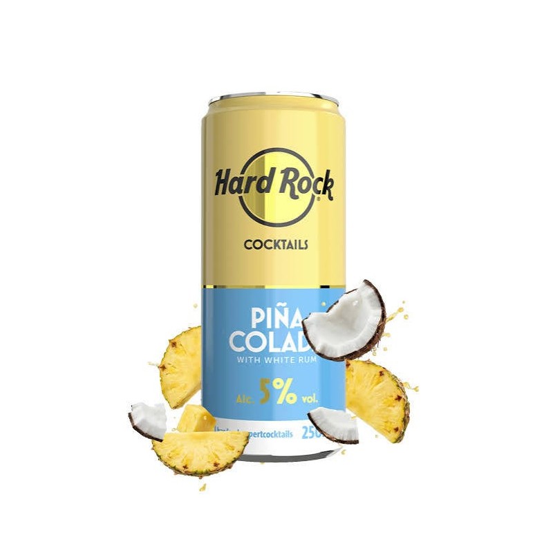 HARD ROCK COCKTAIL PIÑA COLADA  WITH WHITE RUM 250ML 5%VOL